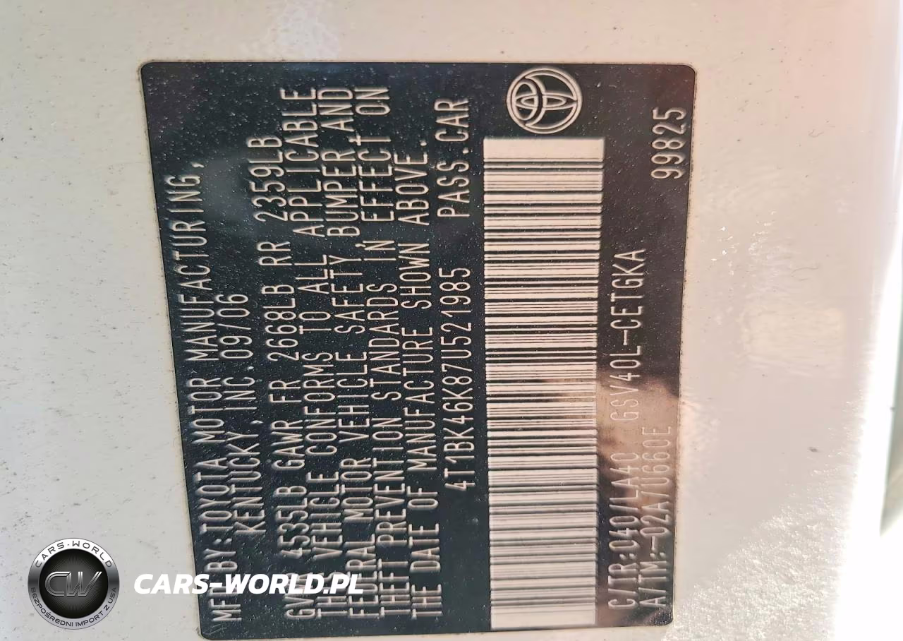 2007 Toyota Camry Xle V6 VIN:4T1BK46K87U521985 - 12