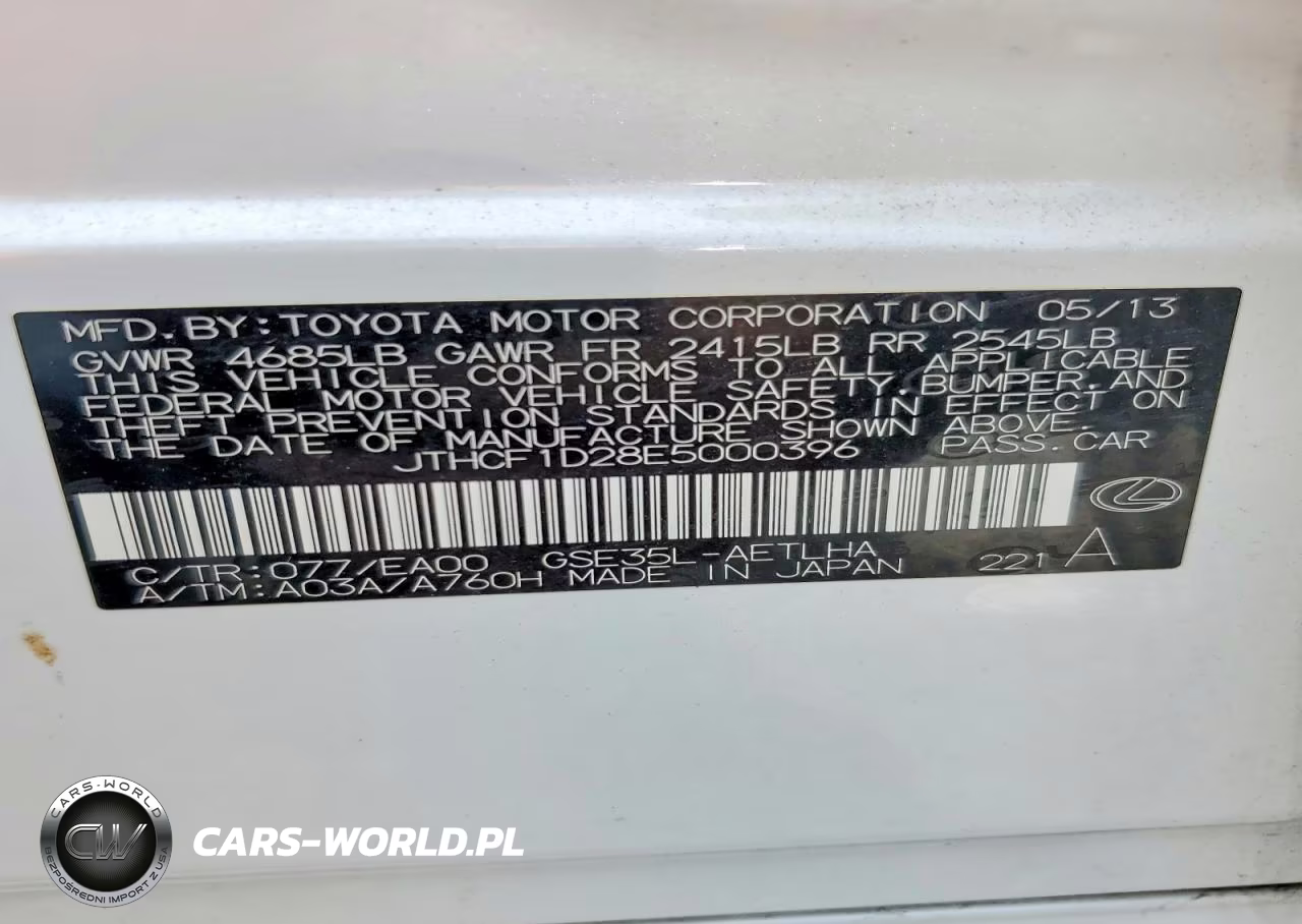 2014 Lexus Is 250 VIN:JTHCF1D28E5000396 - 13
