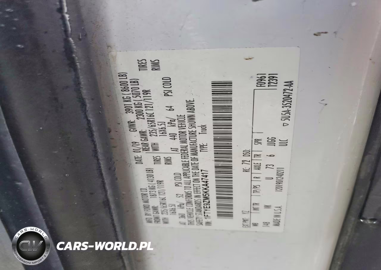 2019 Ford Transit T-150 Delivery Van VIN:1FTYE9ZM5KKA47417 - 13