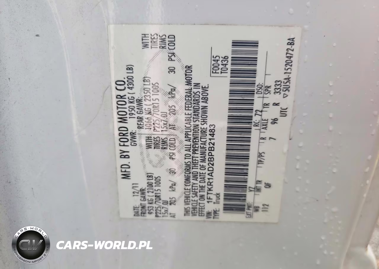 2011 Ford Ranger Xl VIN:1FTKR1AD2BPB21483 - 12