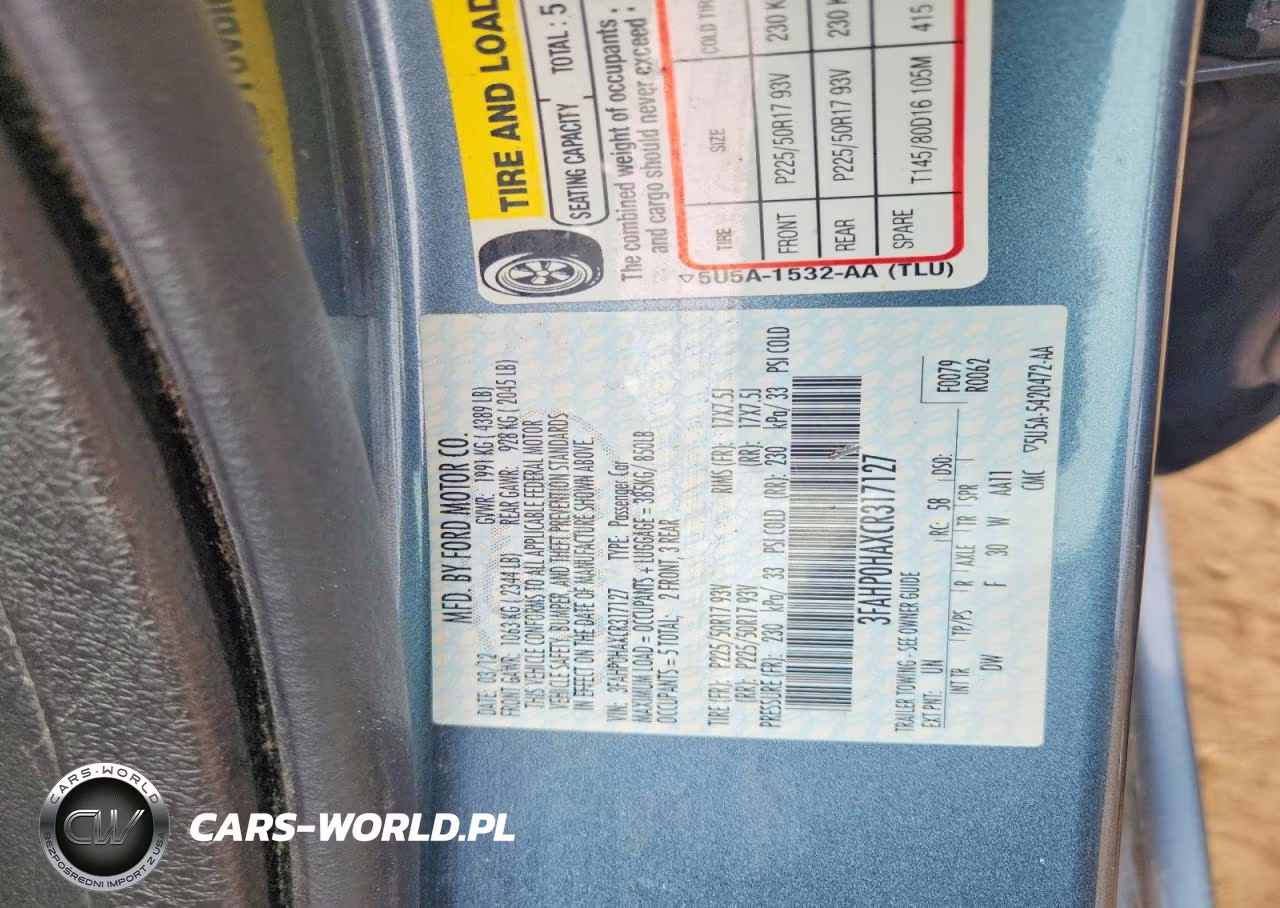 2012 Ford Fusion Se VIN:3FAHP0HAXCR317127 - 12