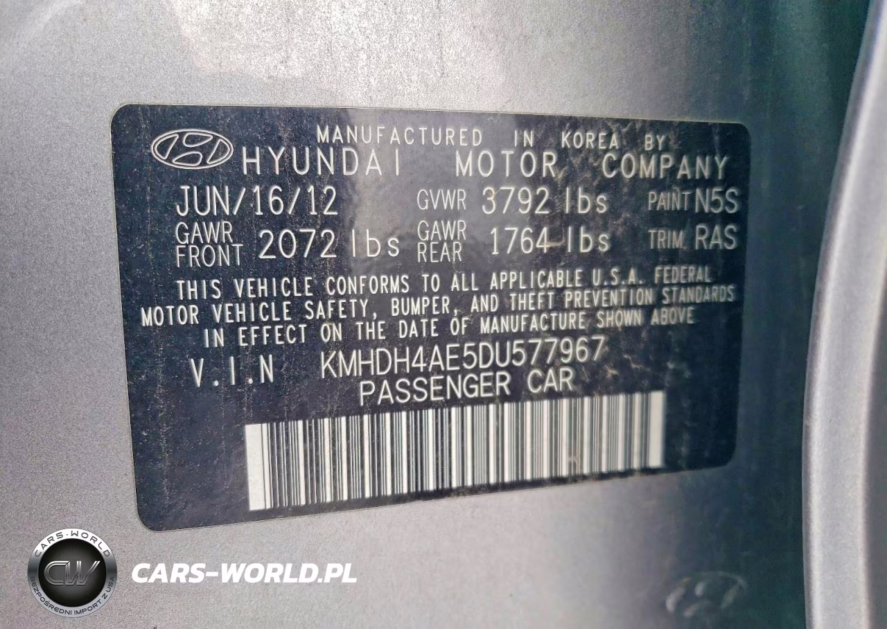 2013 Hyundai Elantra Limited VIN:KMHDH4AE5DU577967 - 12