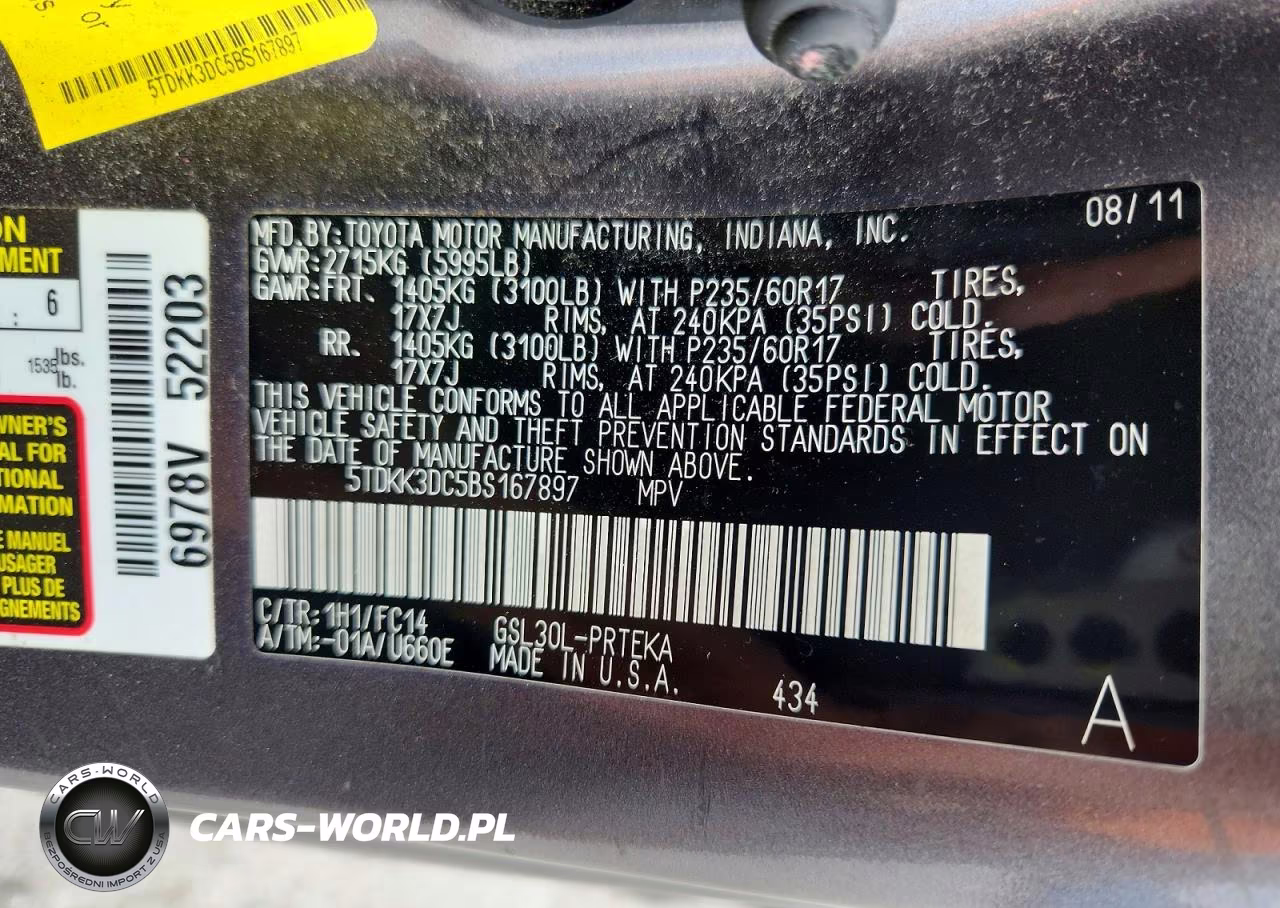 2011 Toyota Sienna Le VIN:5TDKK3DC5BS167897 - 13
