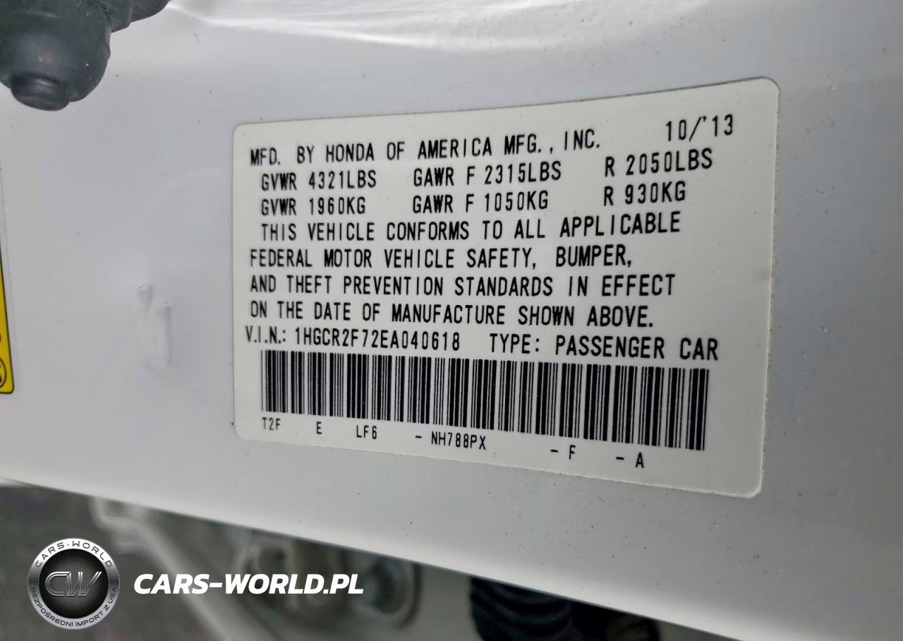 2014 Honda Accord Ex VIN:1HGCR2F72EA040618 - 12