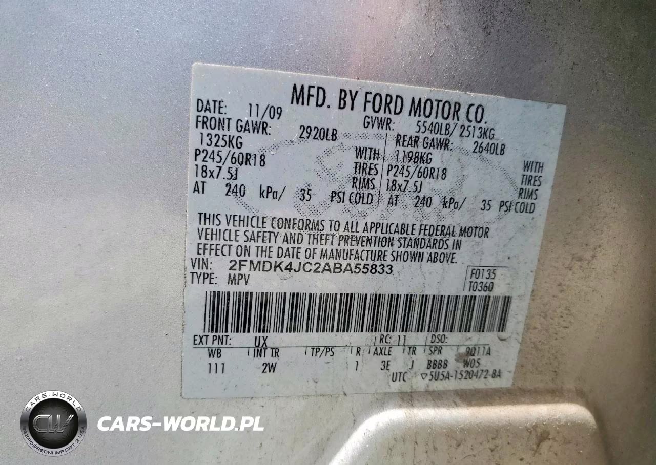 2010 Ford Edge Sel VIN:2FMDK4JC2ABA55833 - 12