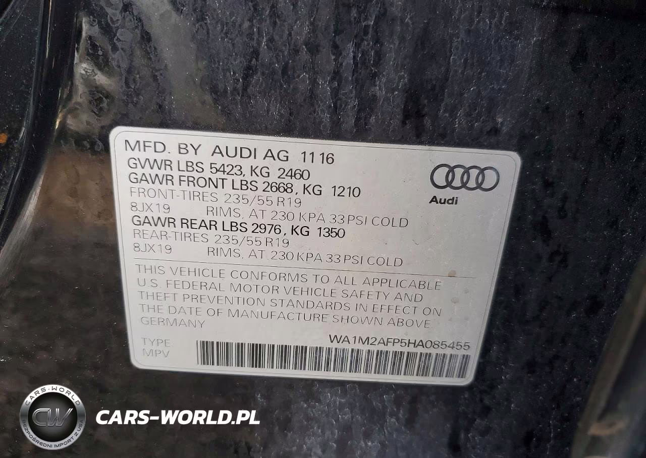 2017 Audi Q5 Premium Plus VIN:WA1M2AFP5HA085455 - 13