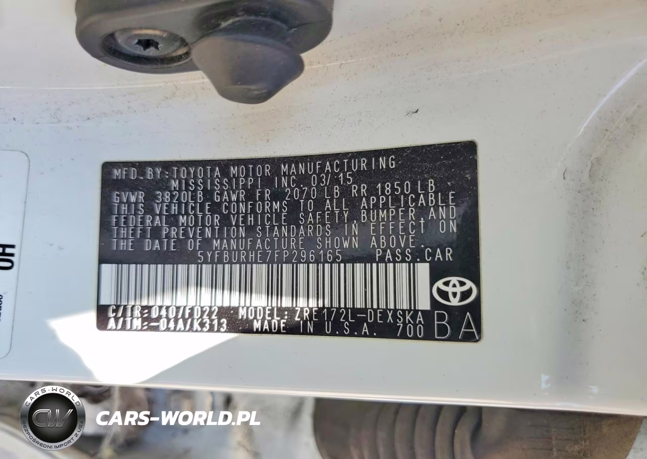 2015 Toyota Corolla S Plus VIN:5YFBURHE7FP296165 - 13