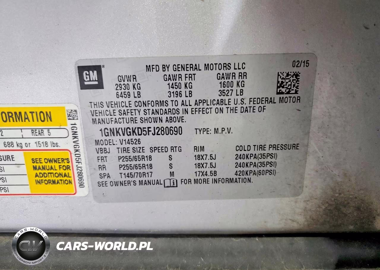 2015 Chevrolet Traverse Lt VIN:1GNKVGKD5FJ280690 - 13