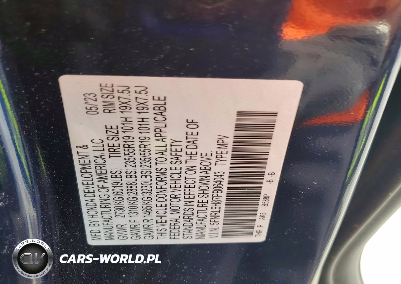 2023 Honda Odyssey Touring VIN:5FNRL6H87PB064043 - 13
