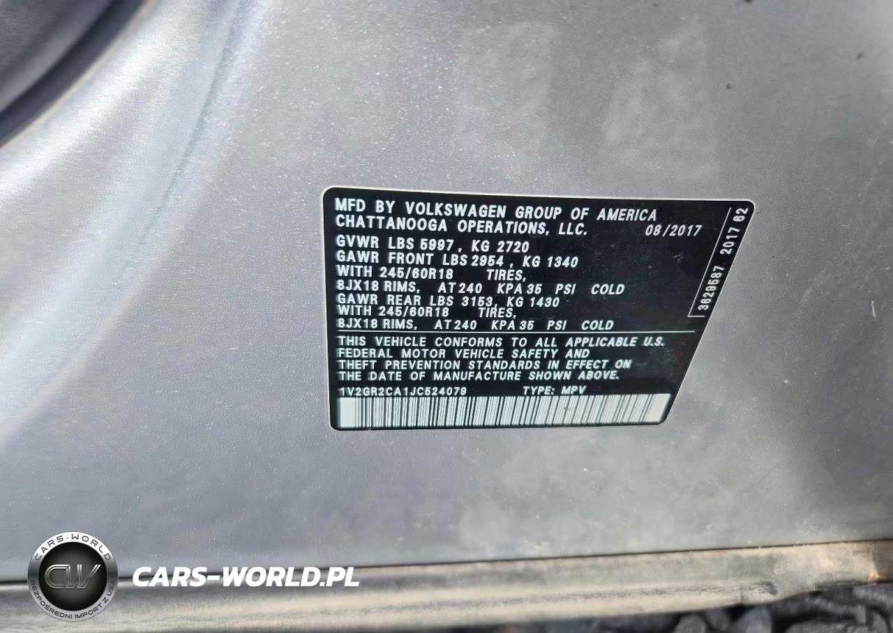 2018 Volkswagen Atlas S VIN:1V2GR2CA1JC524079 - 14