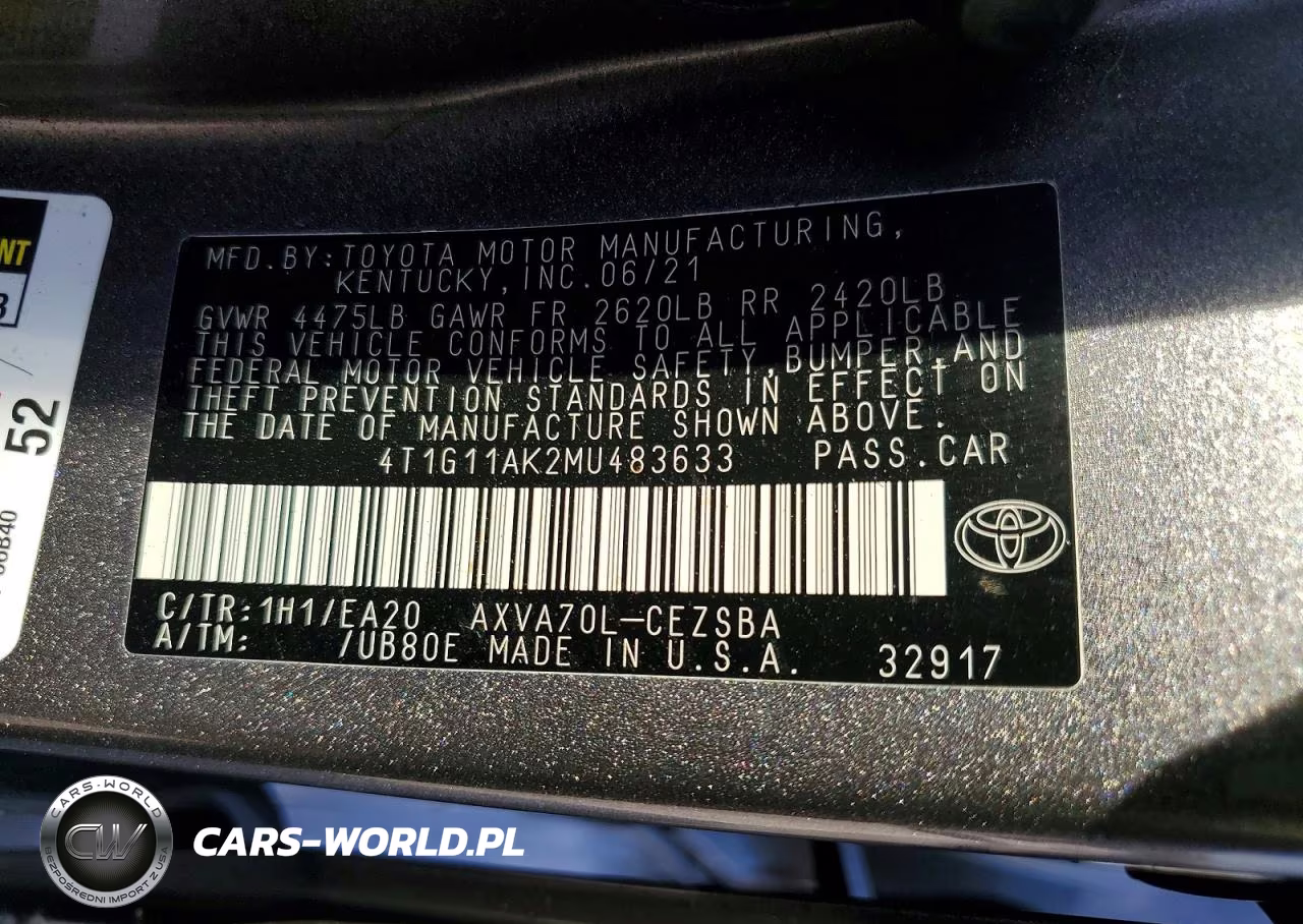 2021 Toyota Camry Se VIN:4T1G11AK2MU483633 - 12