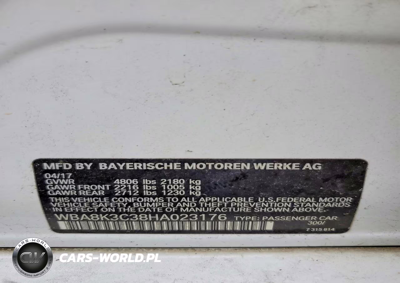 2017 BMW 330 Xi VIN:WBA8K3C38HA023176 - 12