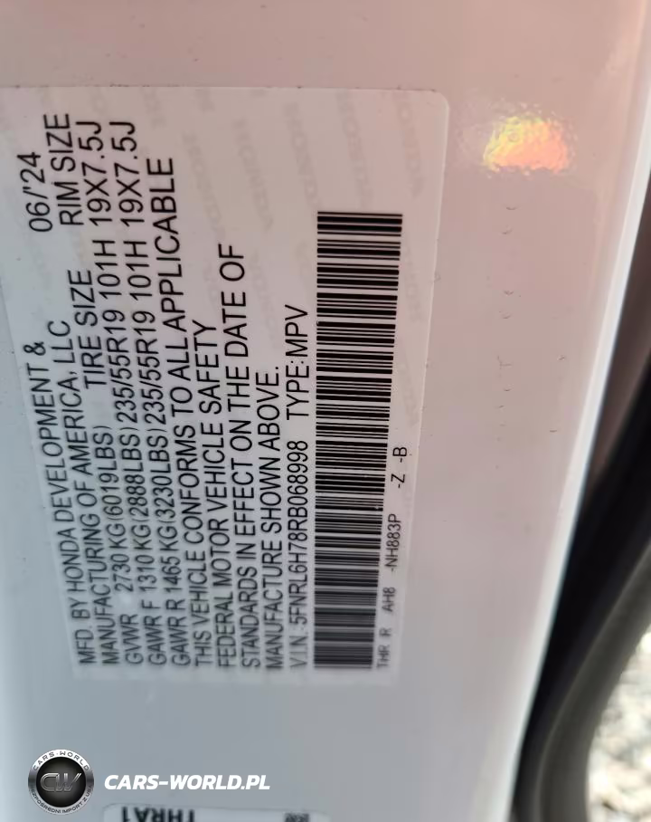 2024 Honda Odyssey Sport VIN:5FNRL6H78RB068998 - 13