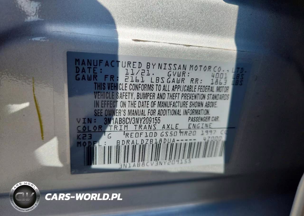 2022 Nissan Sentra Sv VIN:3N1AB8CV3NY209155 - 12