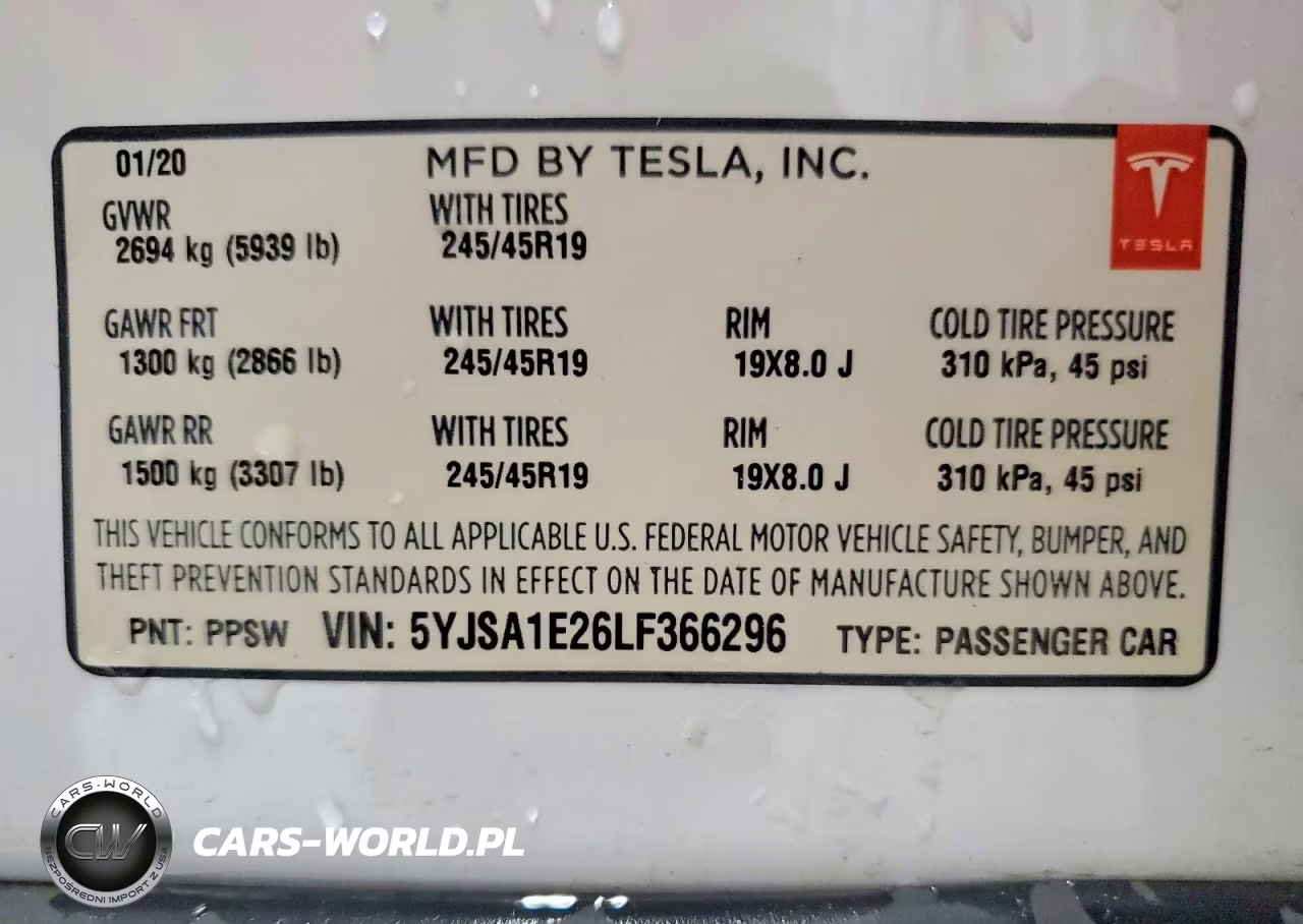 2020 Tesla Model S VIN:5YJSA1E26LF366296 - 12
