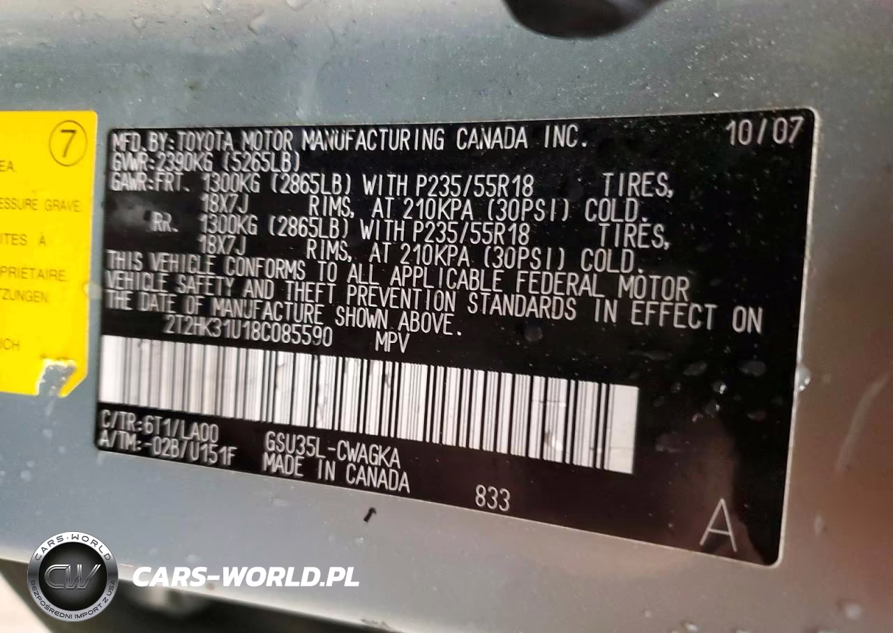 2008 Lexus Rx 350 VIN:2T2HK31U18C085590 - 13