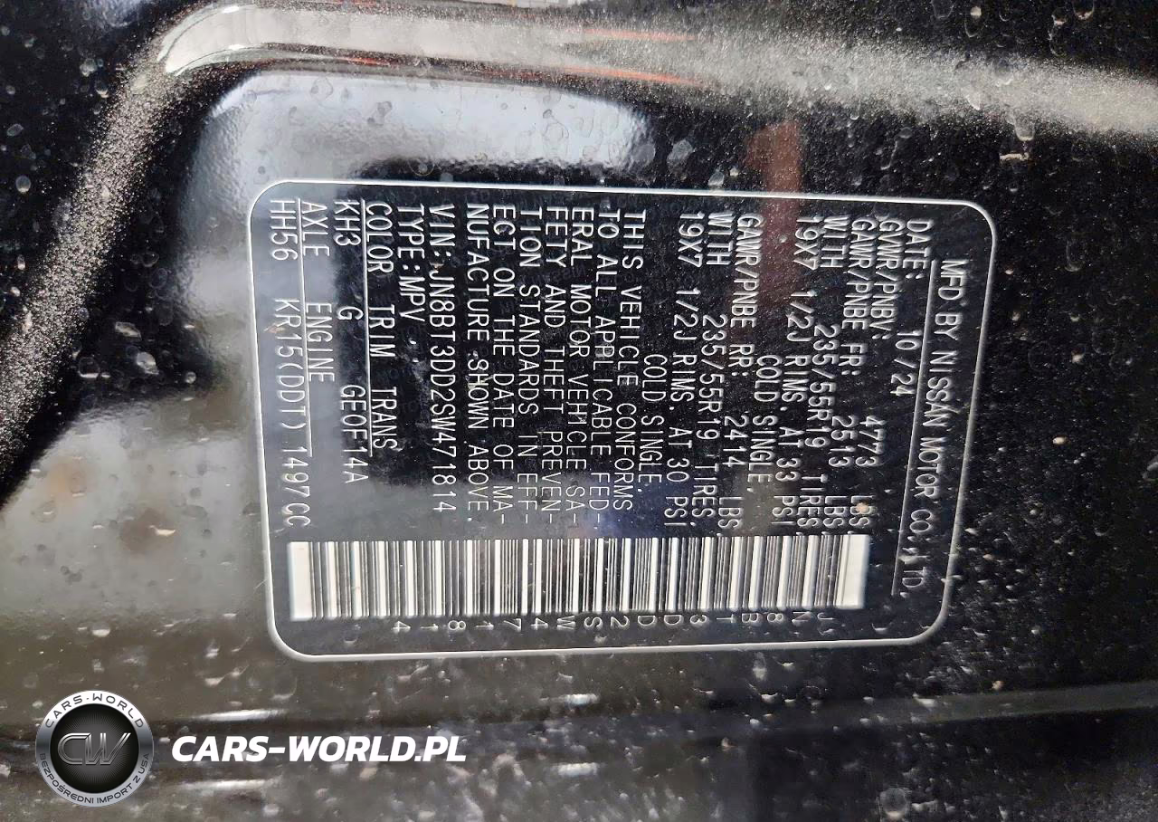 2025 Nissan Rogue Platinum VIN:JN8BT3DD2SW471814 - 12