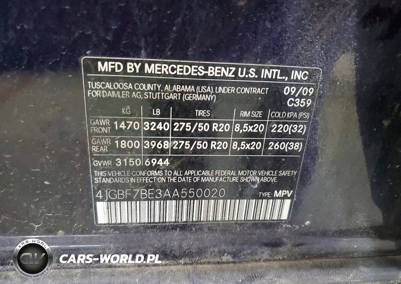 2010 Mercedes-Benz Gl 450 4Matic VIN:4JGBF7BE3AA550020 - 13