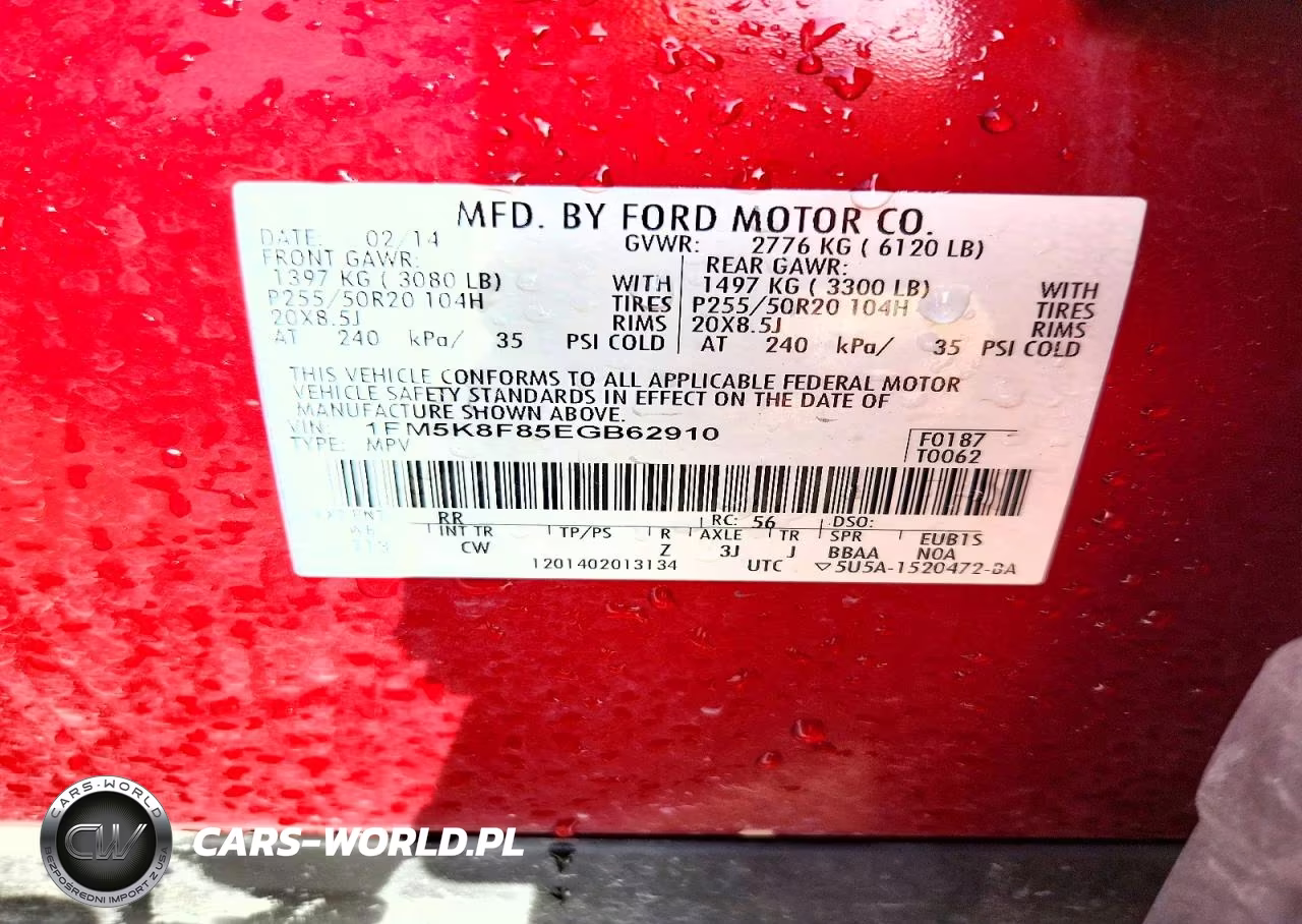 2014 Ford Explorer Limited VIN:1FM5K8F85EGB62910 - 14