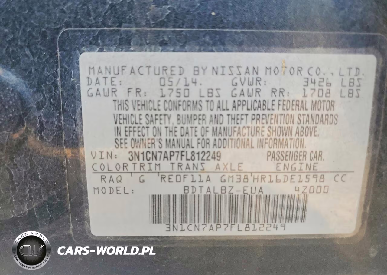 2015 Nissan Versa 1.6 Sv VIN:3N1CN7AP7FL812249 - 13