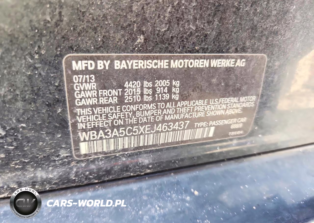 2014 BMW 328 I VIN:WBA3A5C5XEJ463437 - 12