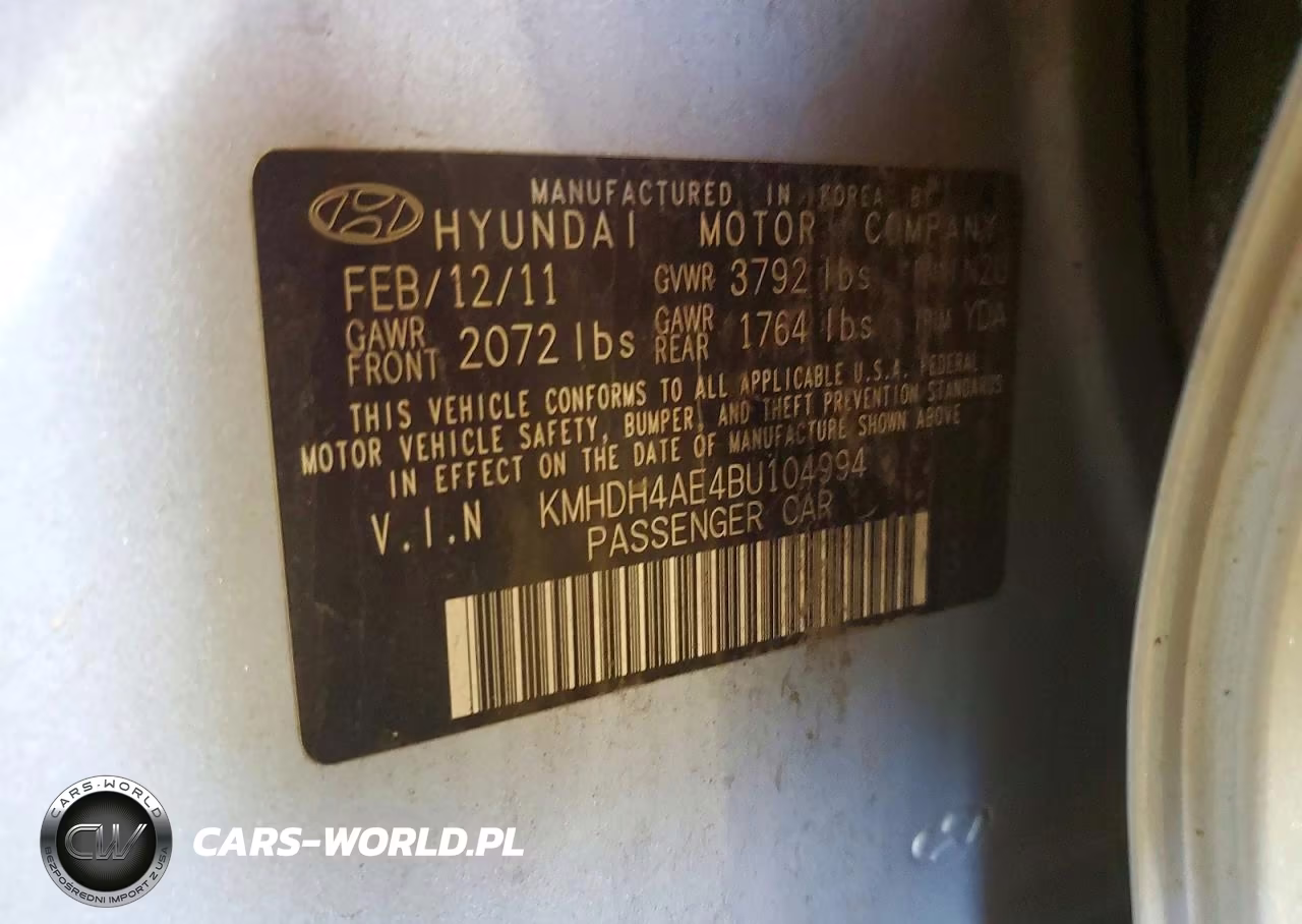 2011 Hyundai Elantra Gls VIN:KMHDH4AE4BU104994 - 12