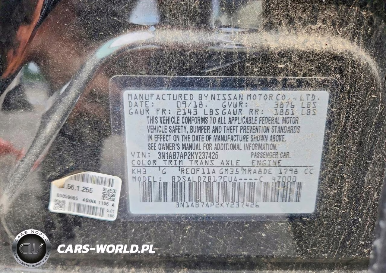 2019 Nissan Sentra Sv VIN:3N1AB7AP2KY237426 - 12