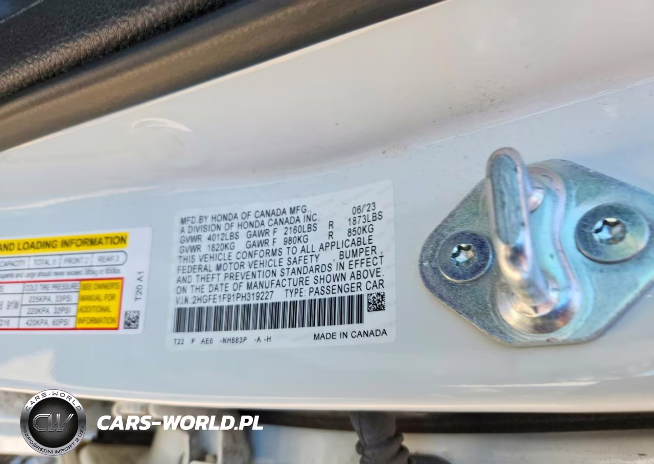 2023 Honda Civic Touring VIN:2HGFE1F91PH319227 - 12