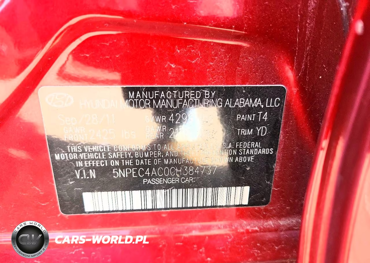 2012 Hyundai Sonata Limited VIN:5NPEC4AC0CH384737 - 12
