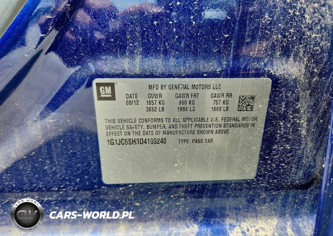 2013 Chevrolet Sonic Lt VIN:1G1JC6SH3D4109240 - 12