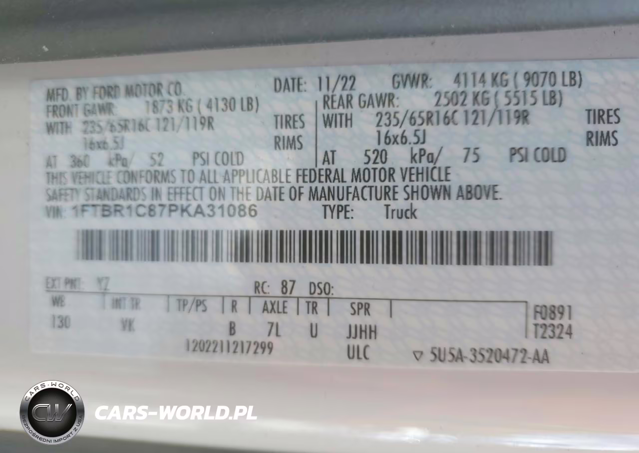 2023 Ford Transit T-250 VIN:1FTBR1C87PKA31086 - 14
