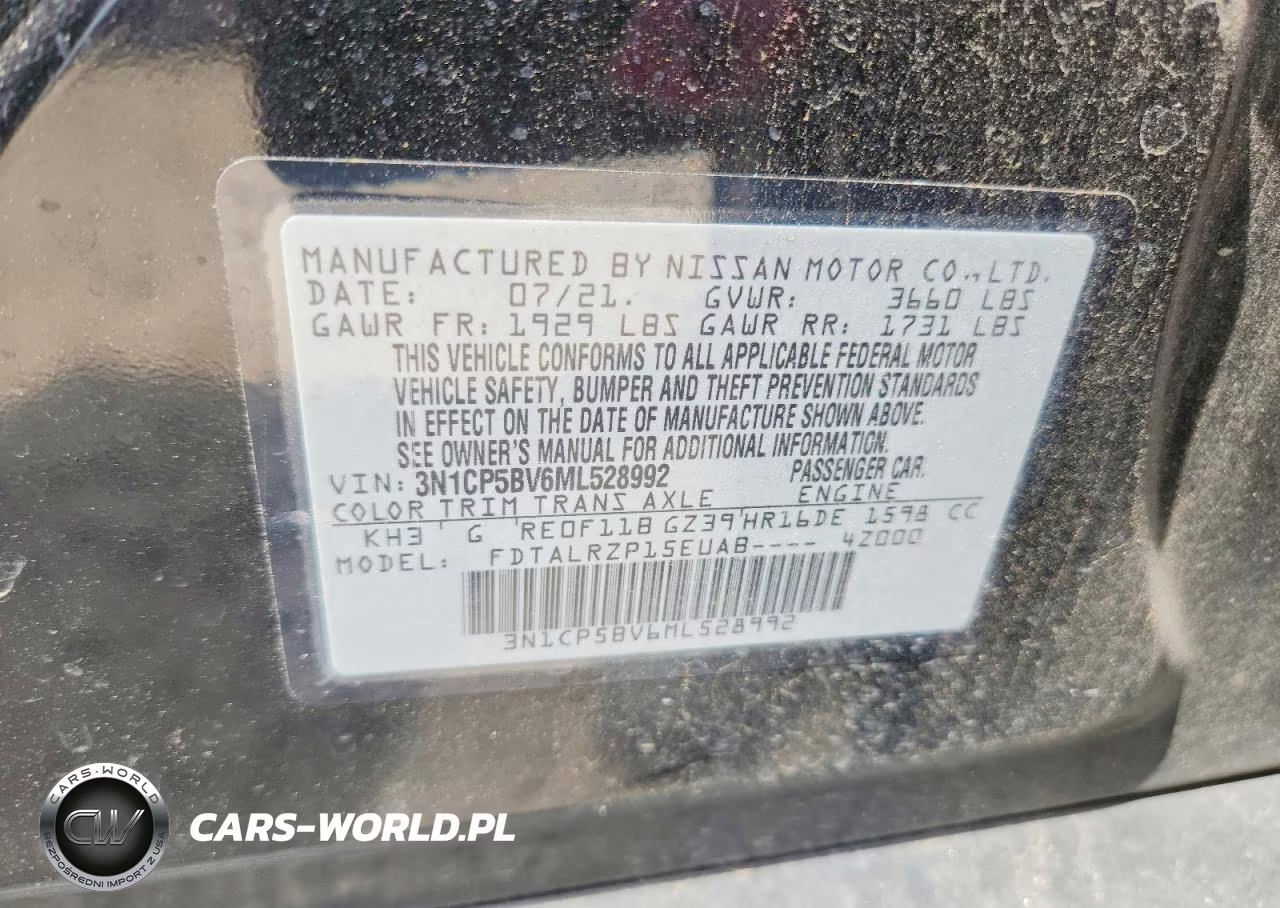 2021 Nissan Kicks S VIN:3N1CP5BV6ML528992 - 12