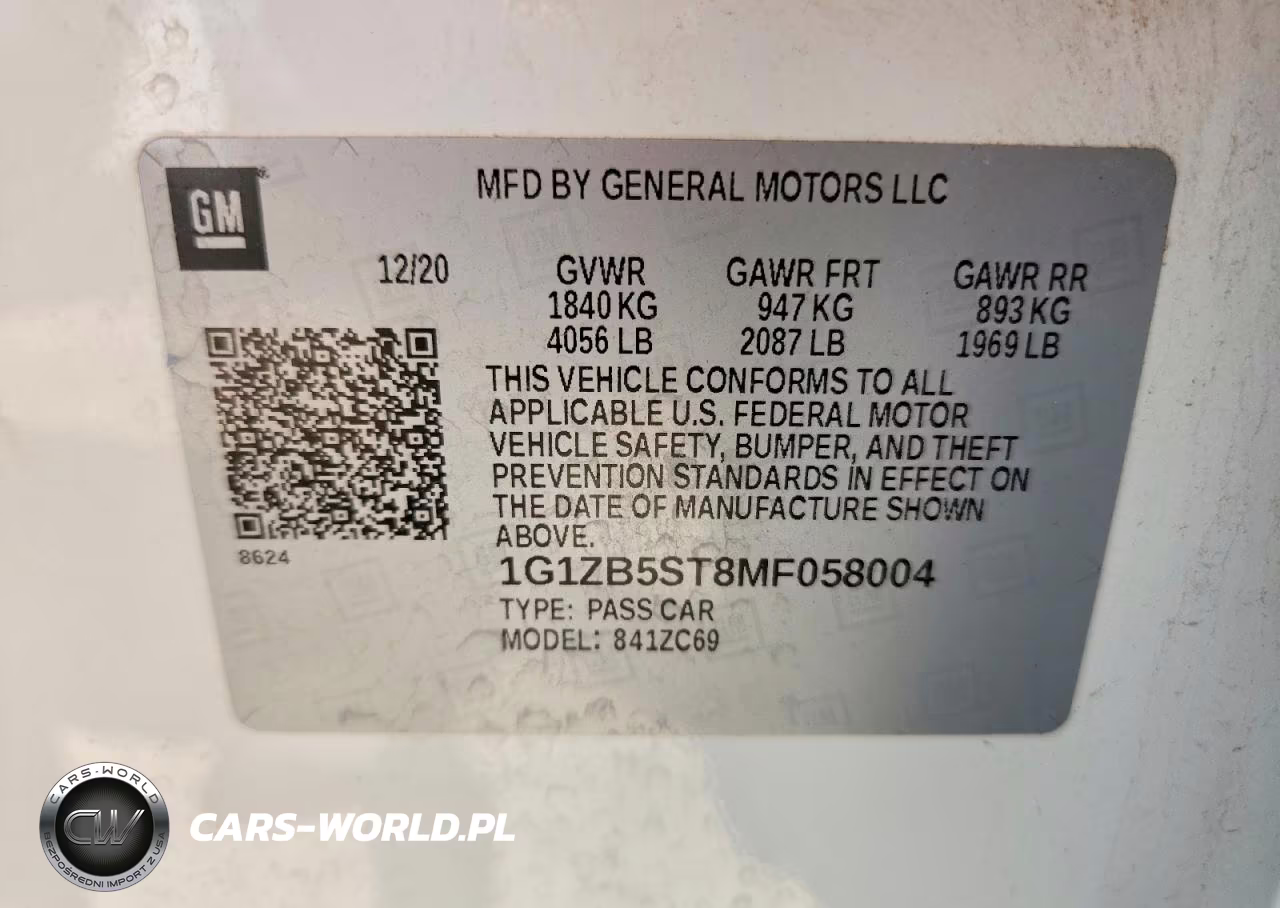 2021 Chevrolet Malibu Ls VIN:1G1ZB5ST8MF058004 - 12