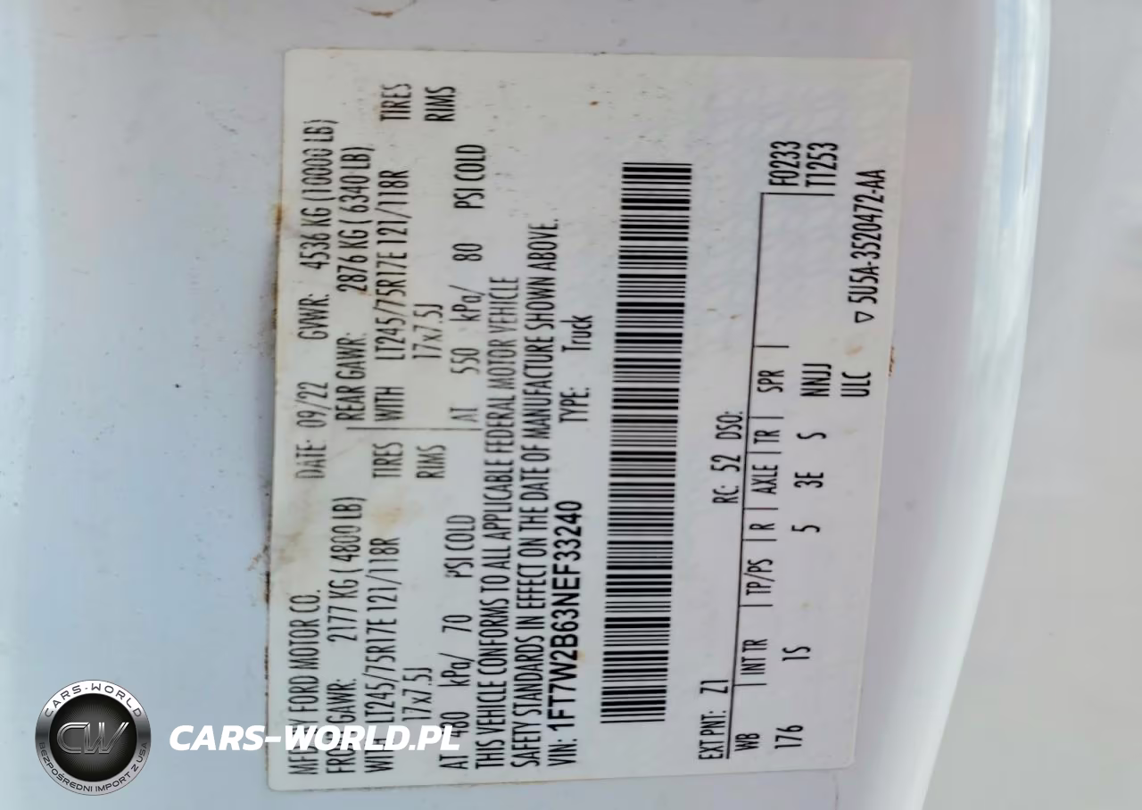 2022 Ford F250 Super Duty VIN:1FT7W2B63NEF33240 - 13