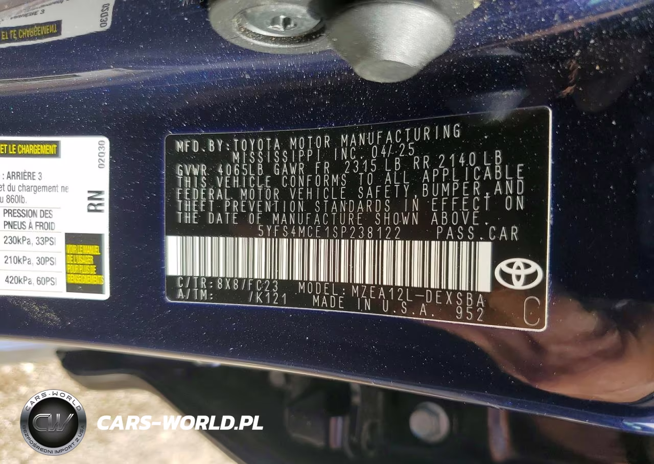 2025 Toyota Corolla Se VIN:5YFS4MCE1SP238122 - 12