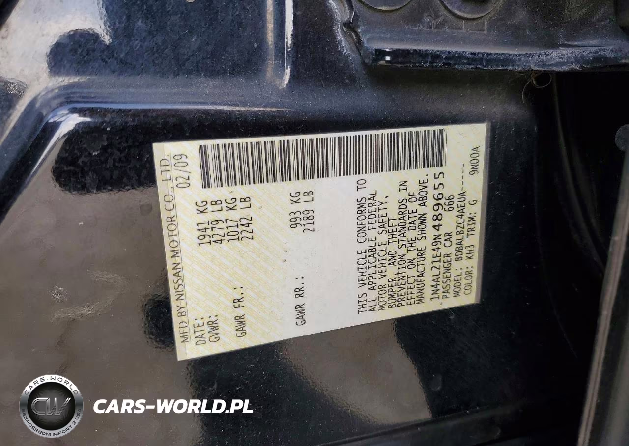 2009 Nissan Altima 2.5 VIN:1N4AL21E49N489655 - 12