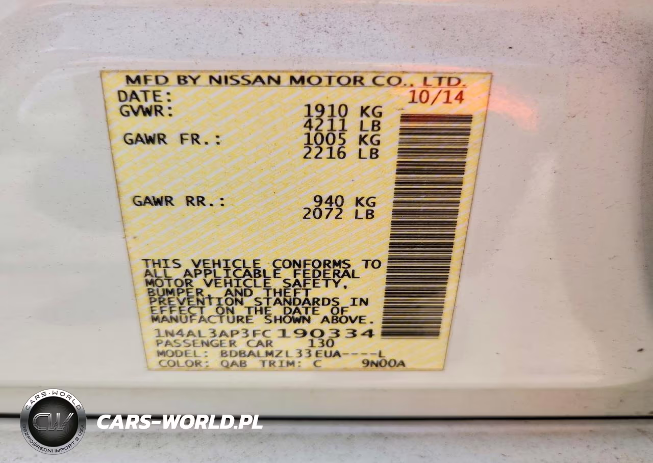 2015 Nissan Altima 2.5 Sv VIN:1N4AL3AP3FC190334 - 12