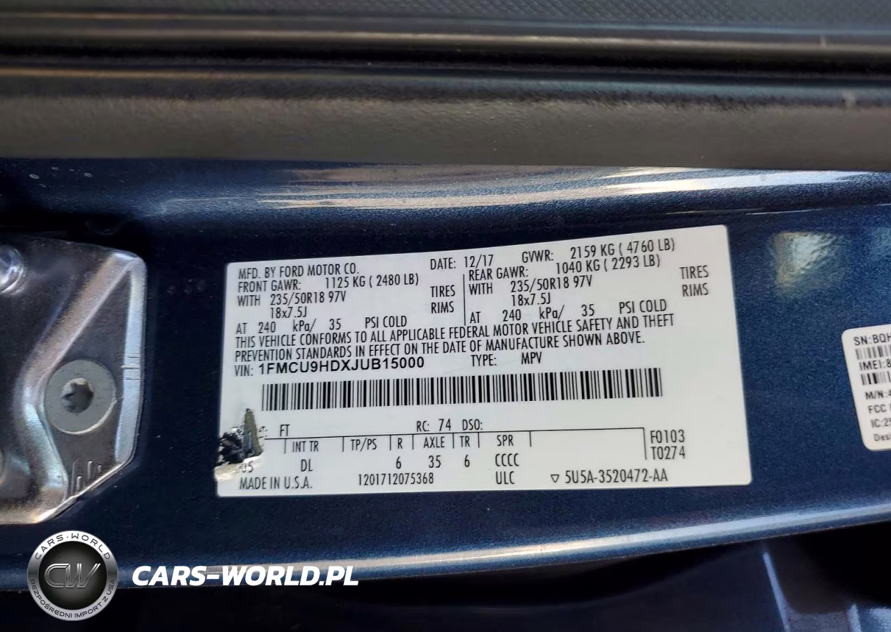 2018 Ford Escape Sel VIN:1FMCU9HDXJUB15000 - 13