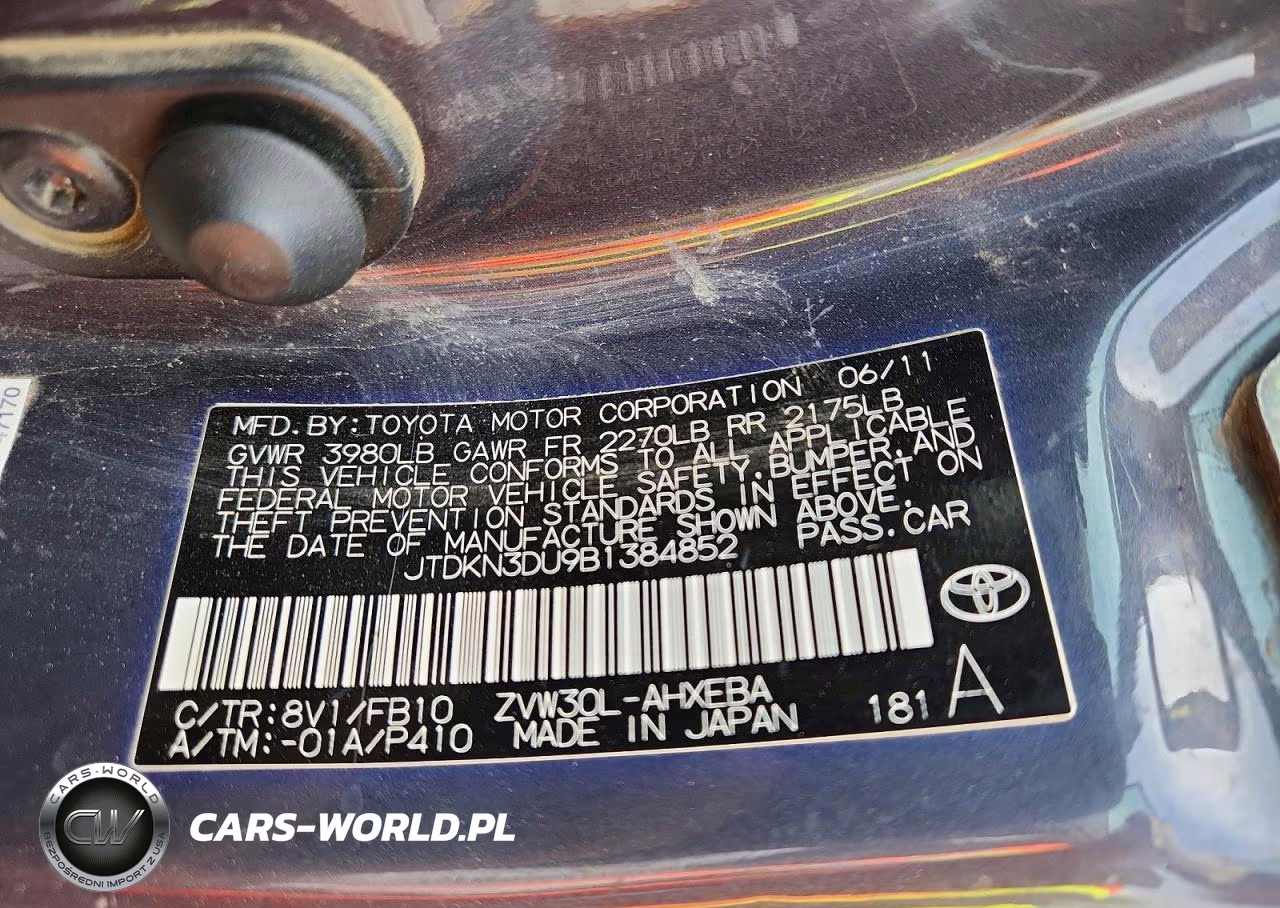 2011 Toyota Prius Two VIN:JTDKN3DU9B1384852 - 12