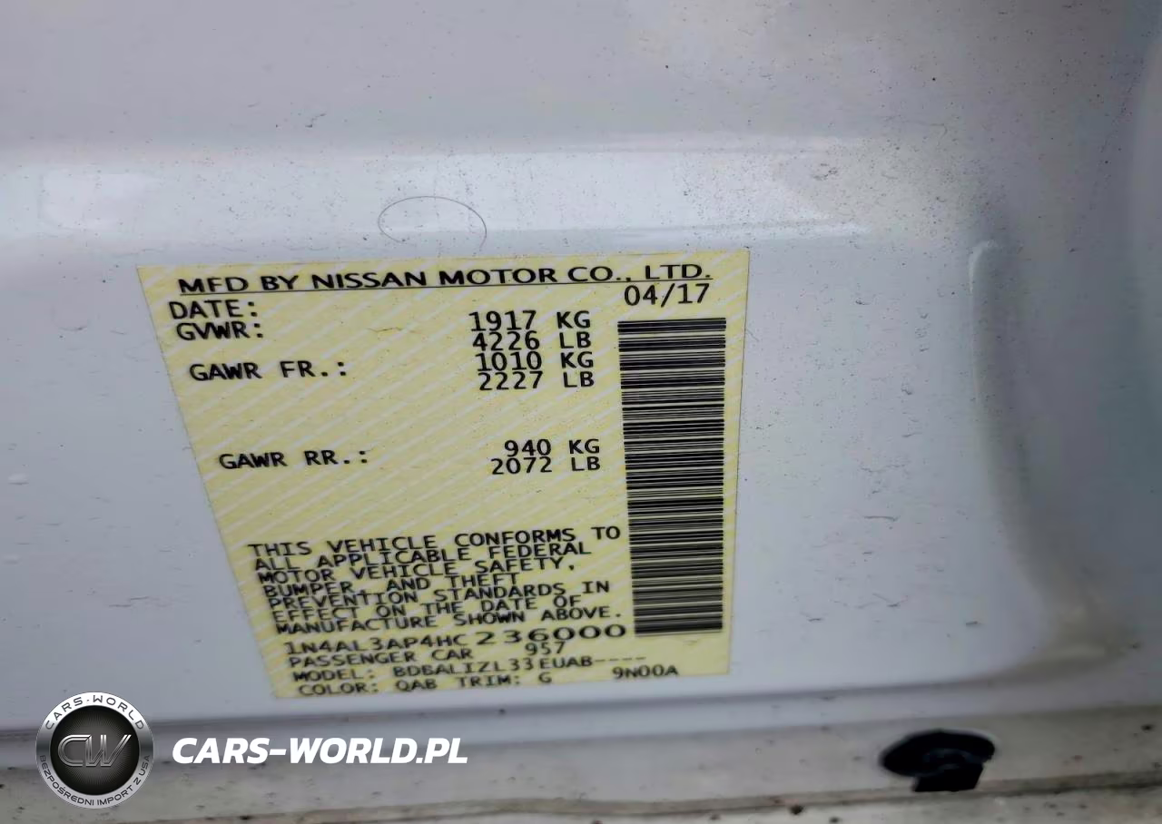 2017 Nissan Altima 2.5 Sv VIN:1N4AL3AP4HC236000 - 12