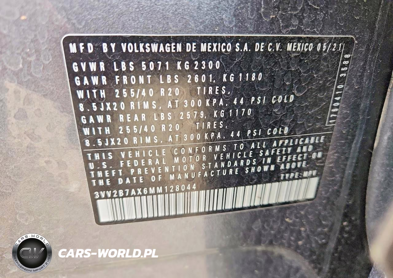 2021 Volkswagen Tiguan Se VIN:3VV2B7AX6MM128044 - 12
