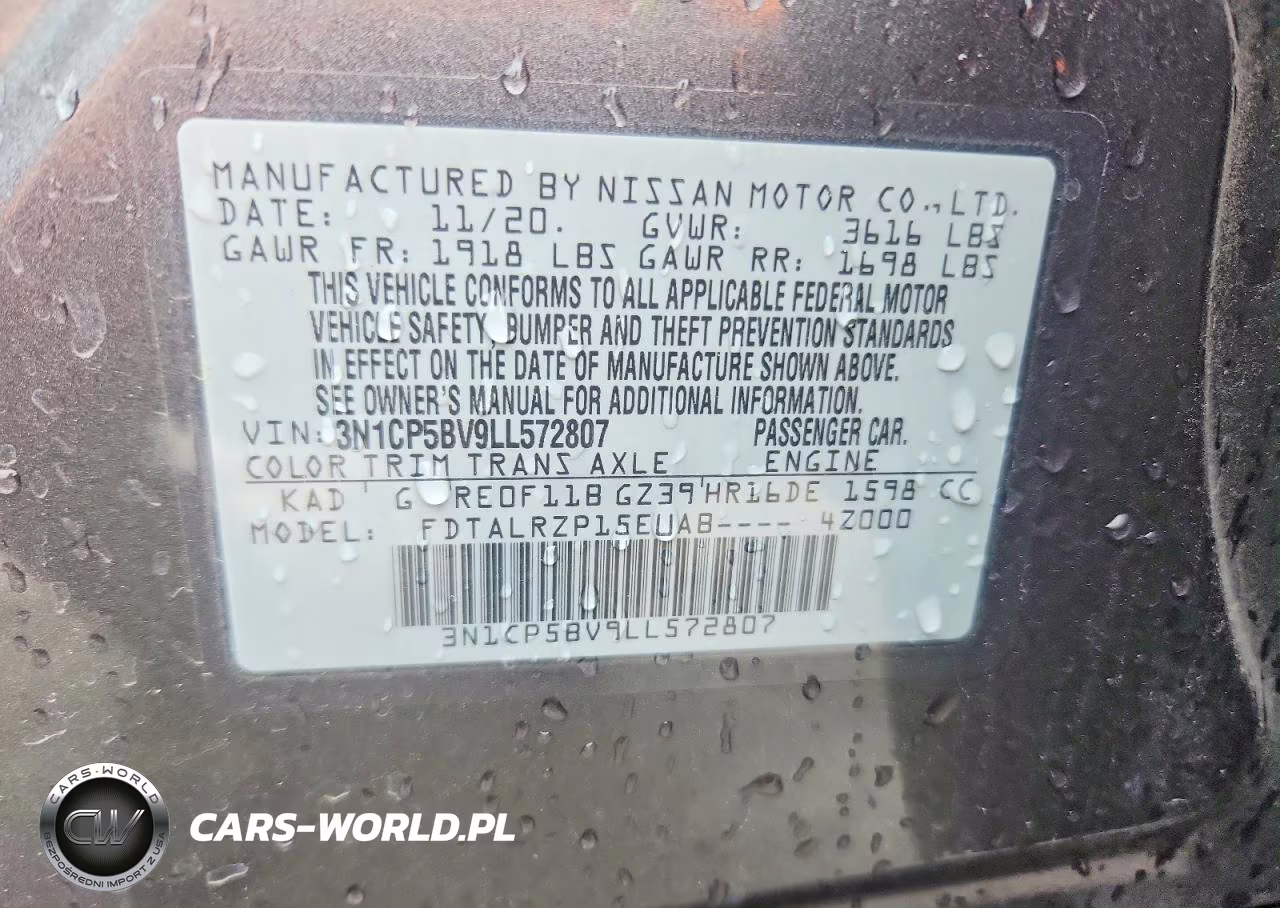 2020 Nissan Kicks S VIN:3N1CP5BV9LL572807 - 13