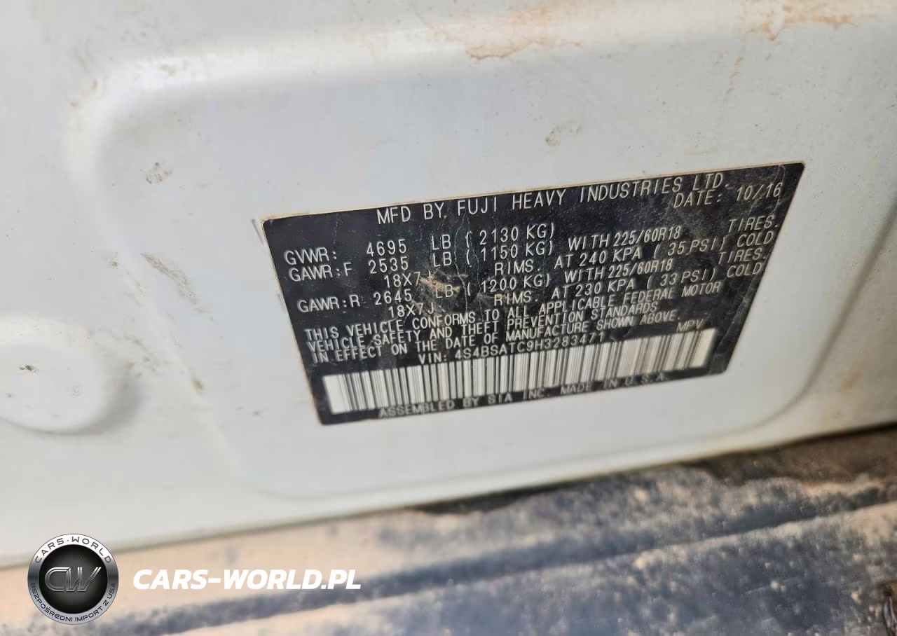 2017 Subaru Outback Touring VIN:4S4BSATC9H3283471 - 13