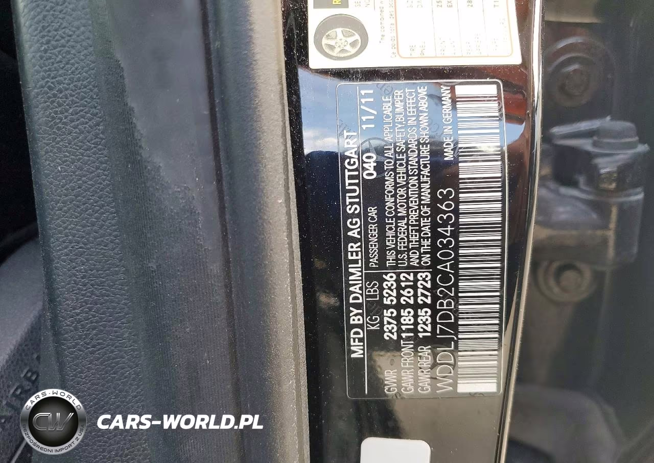 2012 Mercedes-Benz Cls 550 VIN:WDDLJ7DB2CA034363 - 13
