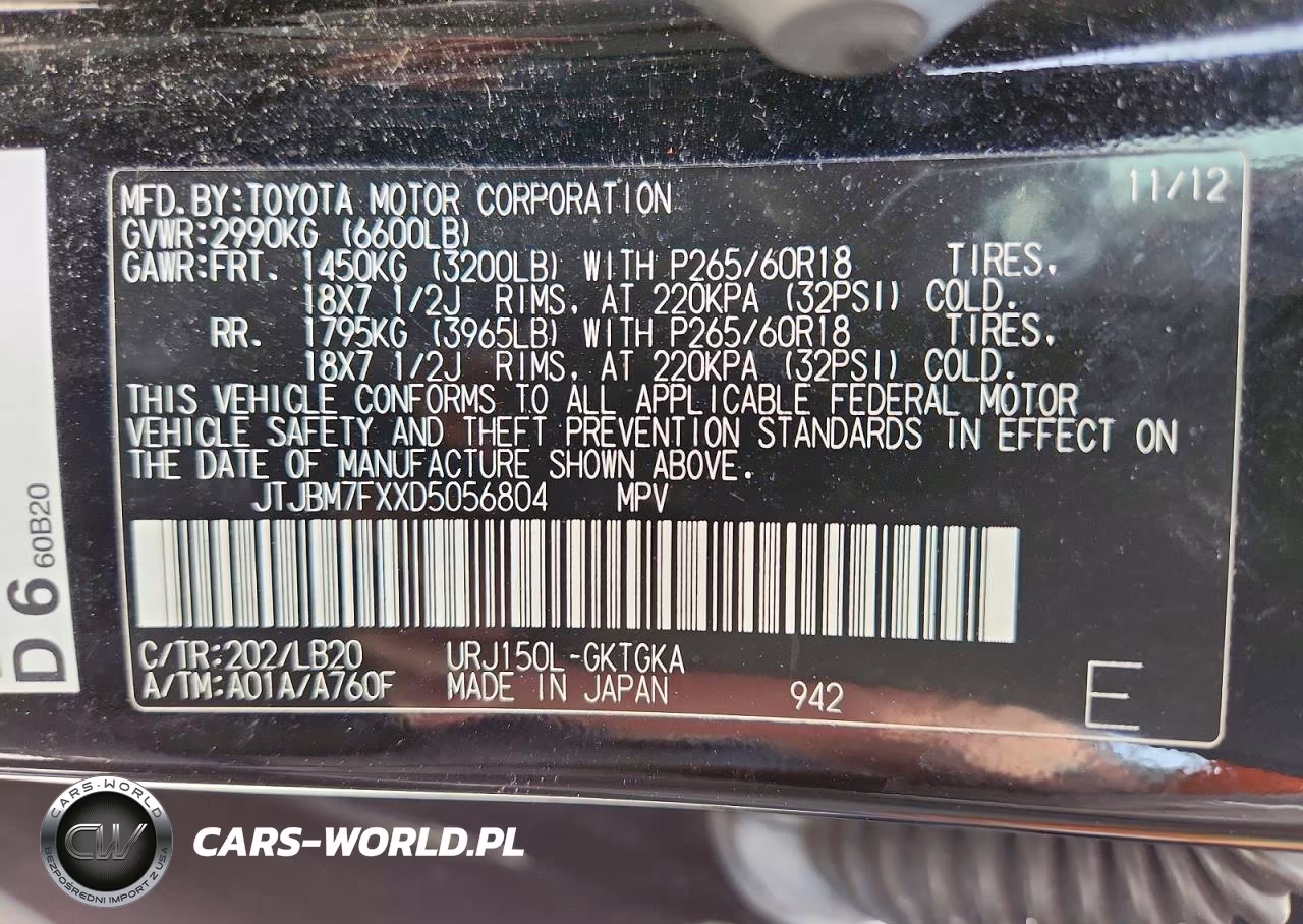 2013 Lexus Gx 460 VIN:JTJBM7FXXD5056804 - 13