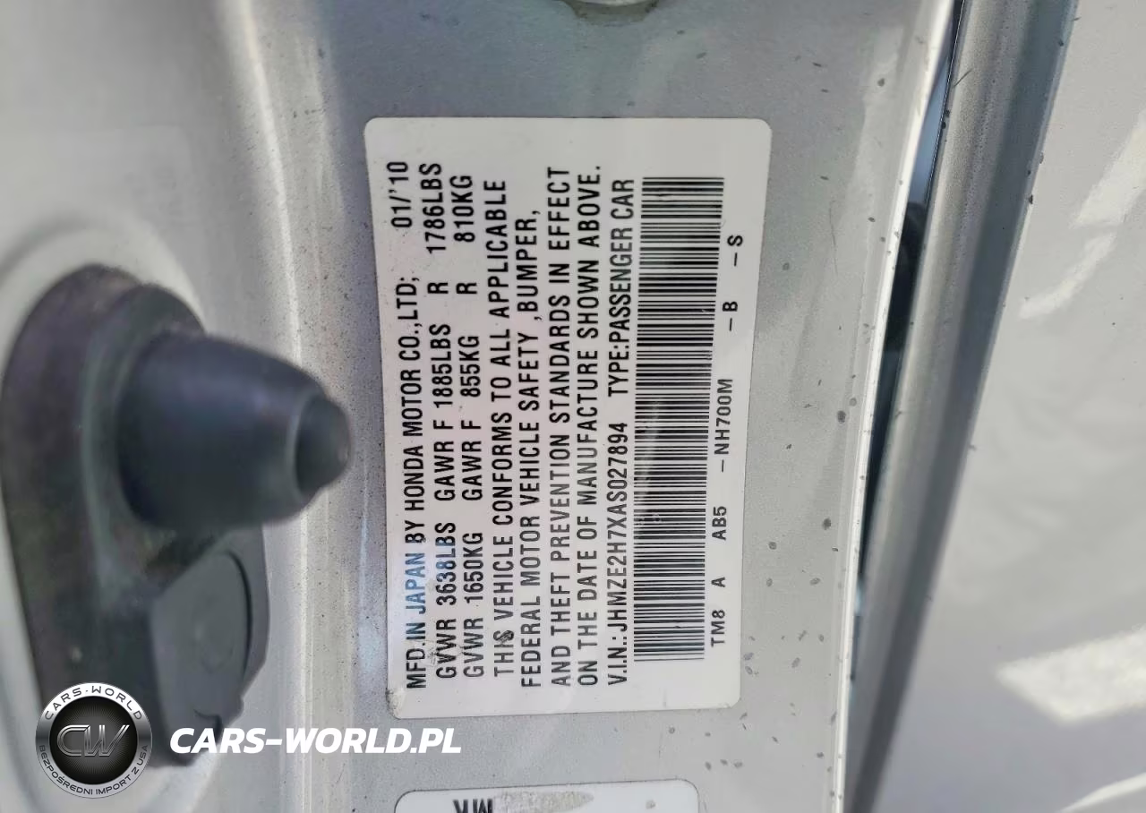 2010 Honda Insight Ex VIN:JHMZE2H7XAS027894 - 12