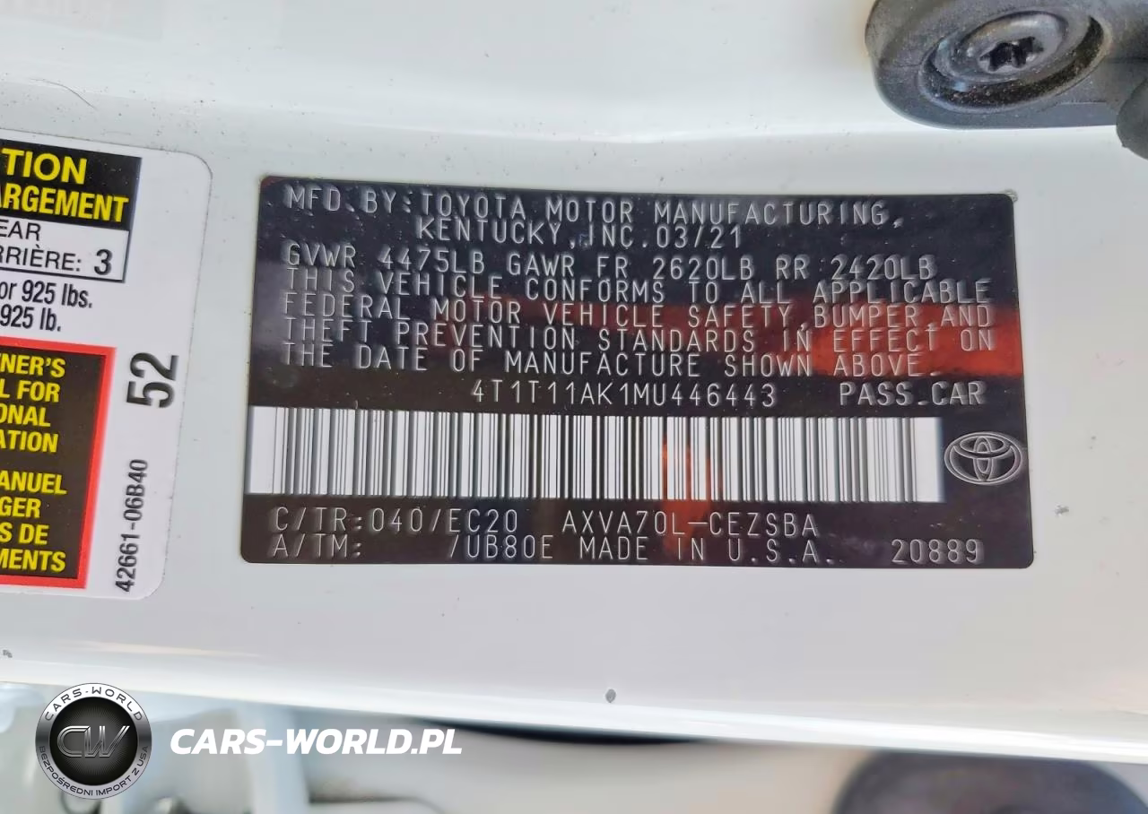 2021 Toyota Camry Se Nightshade VIN:4T1T11AK1MU446443 - 12