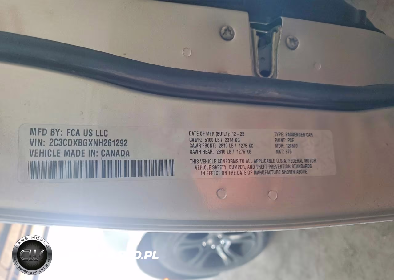 2022 Dodge Charger Sxt VIN:2C3CDXBGXNH261292 - 12