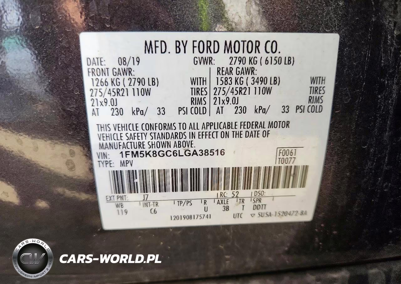2020 Ford Explorer St VIN:1FM5K8GC6LGA38516 - 12