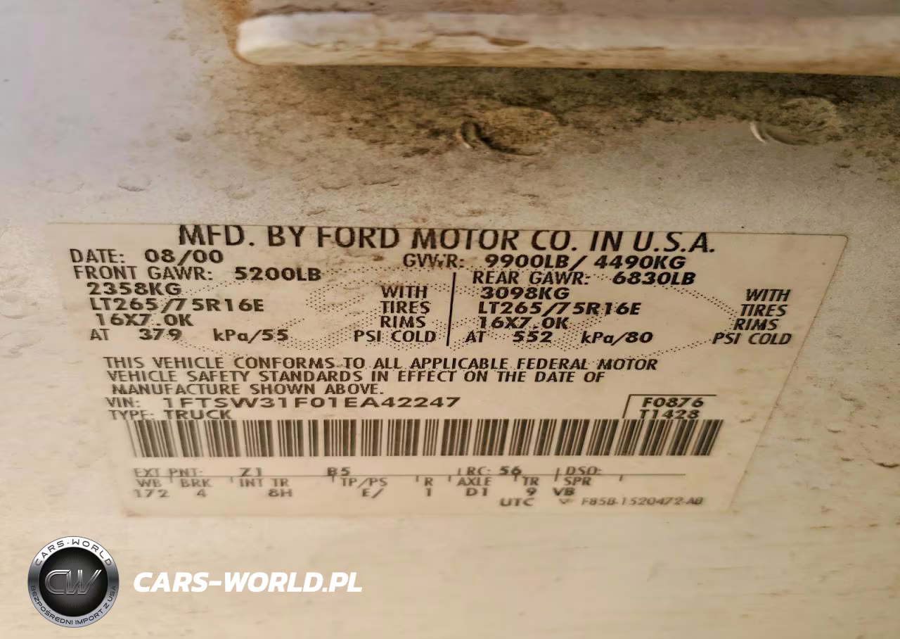 2001 Ford F350 Srw Super Duty VIN:1FTSW31F01EA42247 - 13